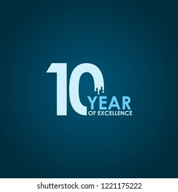 10 Year of Excellence Vector Template Design Illustration