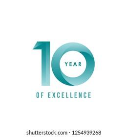 10 Year of Excellence Vector Template Design Illustration