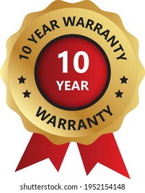 10 year warranty badge, warranty certificate, 10 year warranty logo, Year Warranty Logo Vector Photo