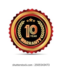 10 year warranty badge for packaging sticker and warranty seal stamp