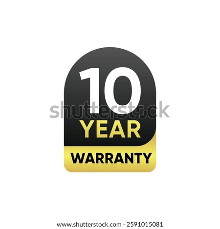 10 Year warranty Badge Vector design