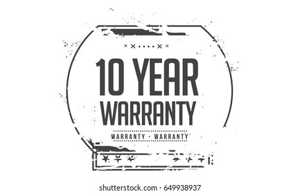 10 year warranty icon vector vintage grunge guarantee 