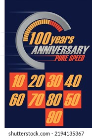 10 Jahre 20 30 40 50 Jahre 60 70 80 90 100 Jubiläum Hochgeschwindigkeit Ganzjähriges Jubiläum