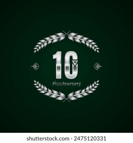 10 years anniversary 3d vector template design illustration