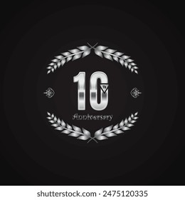10 Jahre Jubiläum 3D Vektorgrafik Vorlage Design Illustration