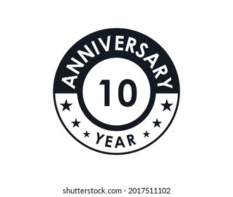 10 years anniversary badge vector design