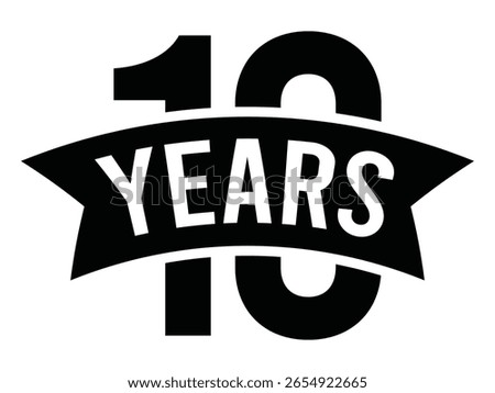 10 years anniversary badge vector icon