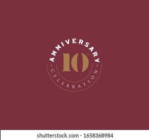 10 years anniversary or birthday celebration design template Vector.