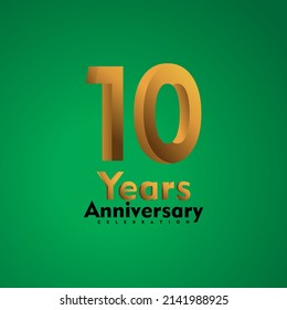 10 Years anniversary celebration 3D vector template design illustration