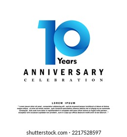 10 years anniversary celebration 3d vector template design illustration