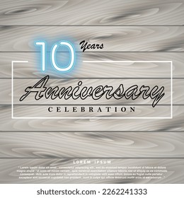 10 Years anniversary celebration 3d vector template design illustration