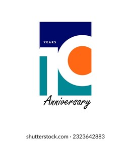 10 years anniversary celebration 3d vetor template design illustration