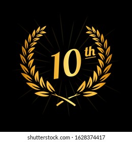 10 years anniversary celebration design template. 10th anniversary logo. Vector and illustration.