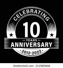 10 years anniversary celebration design template. 10th logo vector illustrations.
