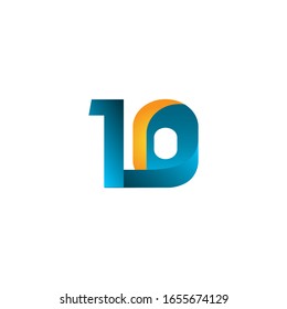 10 Years Anniversary Celebration Gradient Blue Vector Template Design Illustration