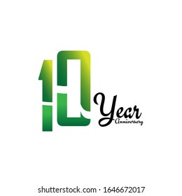 10 Years Anniversary Celebration Logo Vector Template Design Illustration