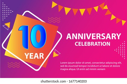 10 years anniversary celebration logo vector template design