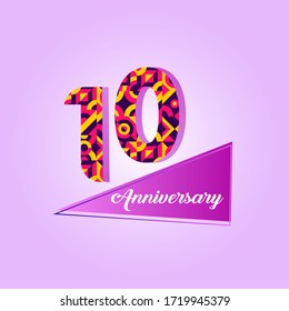 10 years anniversary celebration logo vector template design 
