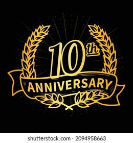 10 years anniversary celebration logotype. 10th anniversary logo. Vector and illustration.
