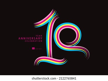 10 years anniversary celebration logotype colorful line vector, 10th birthday logo, 10 number, Banner template, vector design template elements for invitation card and poster, t-shirt design