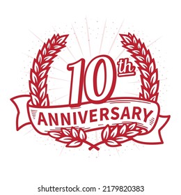 10 years anniversary celebration logotype. 10th anniversary logo. Vector and illustration.