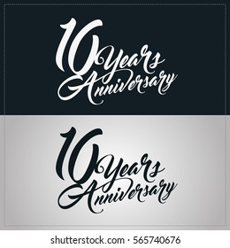 10 years anniversary celebration logotype, hand lettering