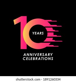 10 Years Anniversary Celebration Number Vector Template Design Illustration