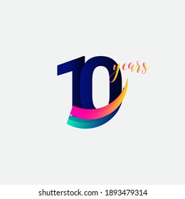 10 Years Anniversary Celebration Number Vector Template Design Illustration