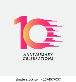 10 Years Anniversary Celebration Number Vector Template Design Illustration