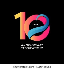 10 Years Anniversary Celebration Number Vector Template Design Illustration