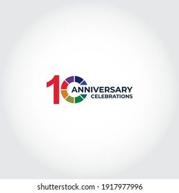 10 Years Anniversary Celebration. Number Vector Template Design Illustration. Eps10