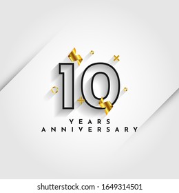 10 Years Anniversary Celebration Template Design. Vector Eps 10