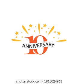 10 years anniversary celebration template vector design illustration