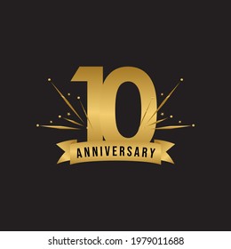 10 years anniversary celebration template for social media post, flyer, banner, poster, greeting cards, or print. Vector Eps10