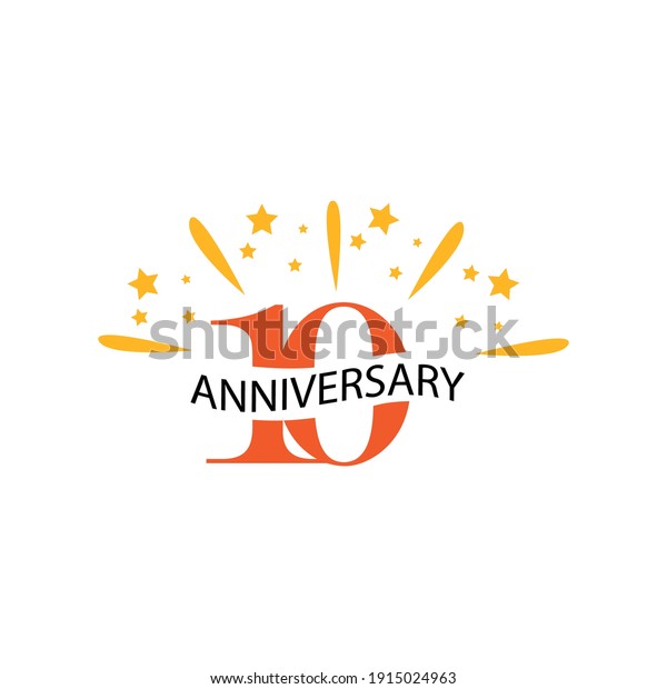 10 years anniversary celebration template\
vector design illustration