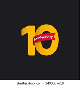 10 Years Anniversary Celebration Vector Template Design Illustration