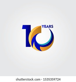 10 Years Anniversary Celebration Vector Template Design Illustration