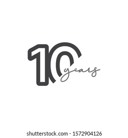 10 Years Anniversary Celebration Vector Template Design Illustration Logo Icon