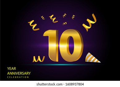 10 Years Anniversary Celebration Vector Template Design Illustration