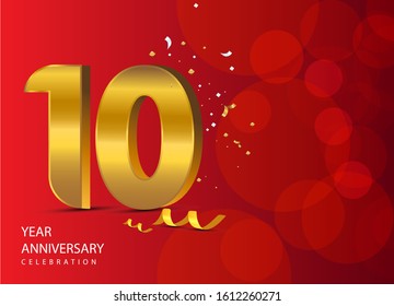 10 Years Anniversary Celebration Vector Template Design Illustration