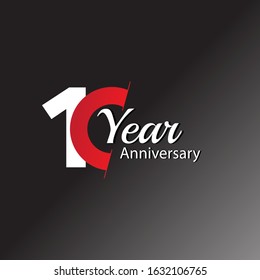 10 Years Anniversary Celebration Vector Template Design Illustration