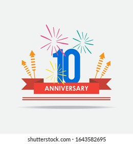 10 Years Anniversary Celebration Vector Template Design Illustration