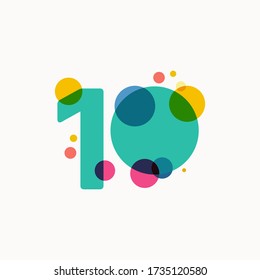 Ilustración de diseño de plantillas de vectores de celebración de 10 años