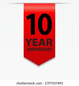 10 Years Anniversary Celebration Vector Template Design Illustration