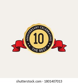 10 Years Anniversary Celebration Vector Template Design Illustration