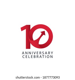 Ilustración de diseño de plantillas de vectores de celebración de 10 años