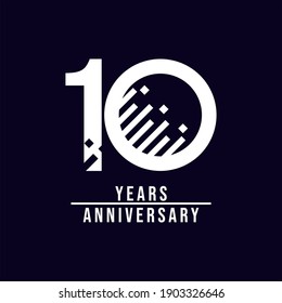 Ilustración de diseño de plantillas de vectores de celebración de 10 años