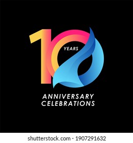 10 Years Anniversary Celebration Vector Template Design Illustration