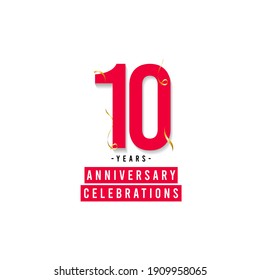 10 Years Anniversary Celebration Vector Template Design Illustration