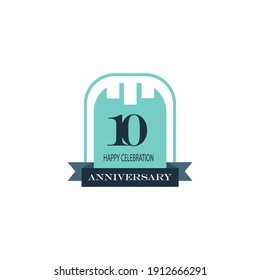 Ilustración de diseño de plantillas vectoriales de celebración de 10 años
